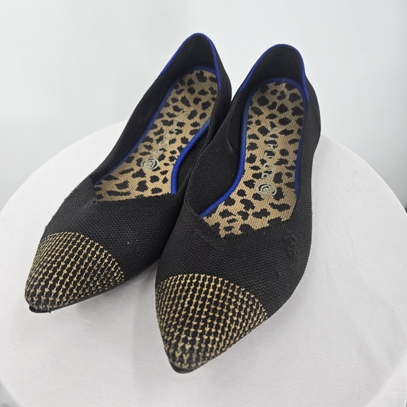 Rothy's Pointed Toe Flats | Black & Gold | Size 11 - Picture 3 of 10